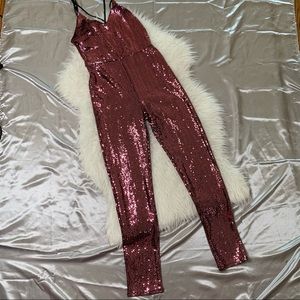 Pink Sequin Jumpsuit